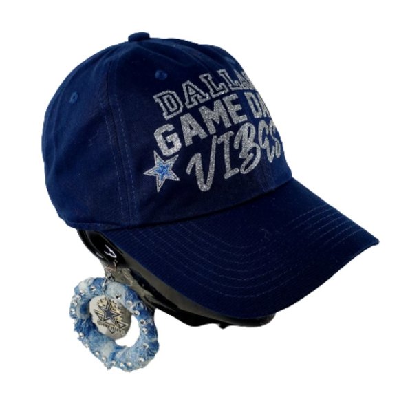 Dallas Game Day Vibes Navy Fitted Adj. Baseball Cap. - Picture 3 of 5